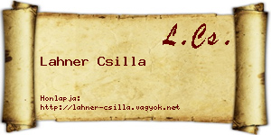 Lahner Csilla névjegykártya